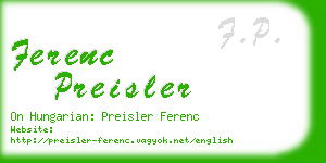 ferenc preisler business card